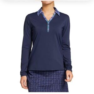 Lady Hagen Clubhouse Long Sleeve Polo Johnny Collar Golf Shirt